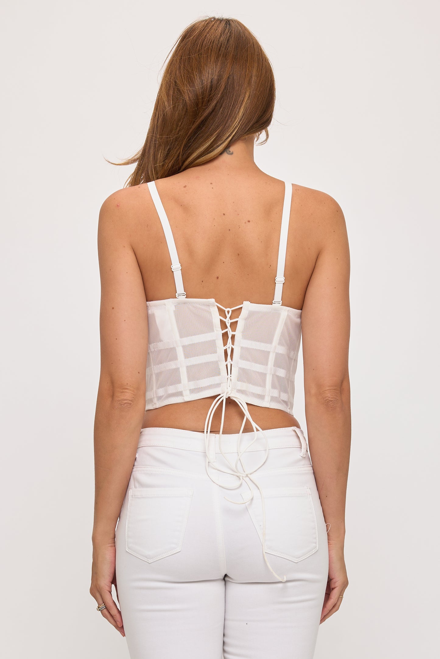 Glam Crystal Beaded Corset Top_D7330