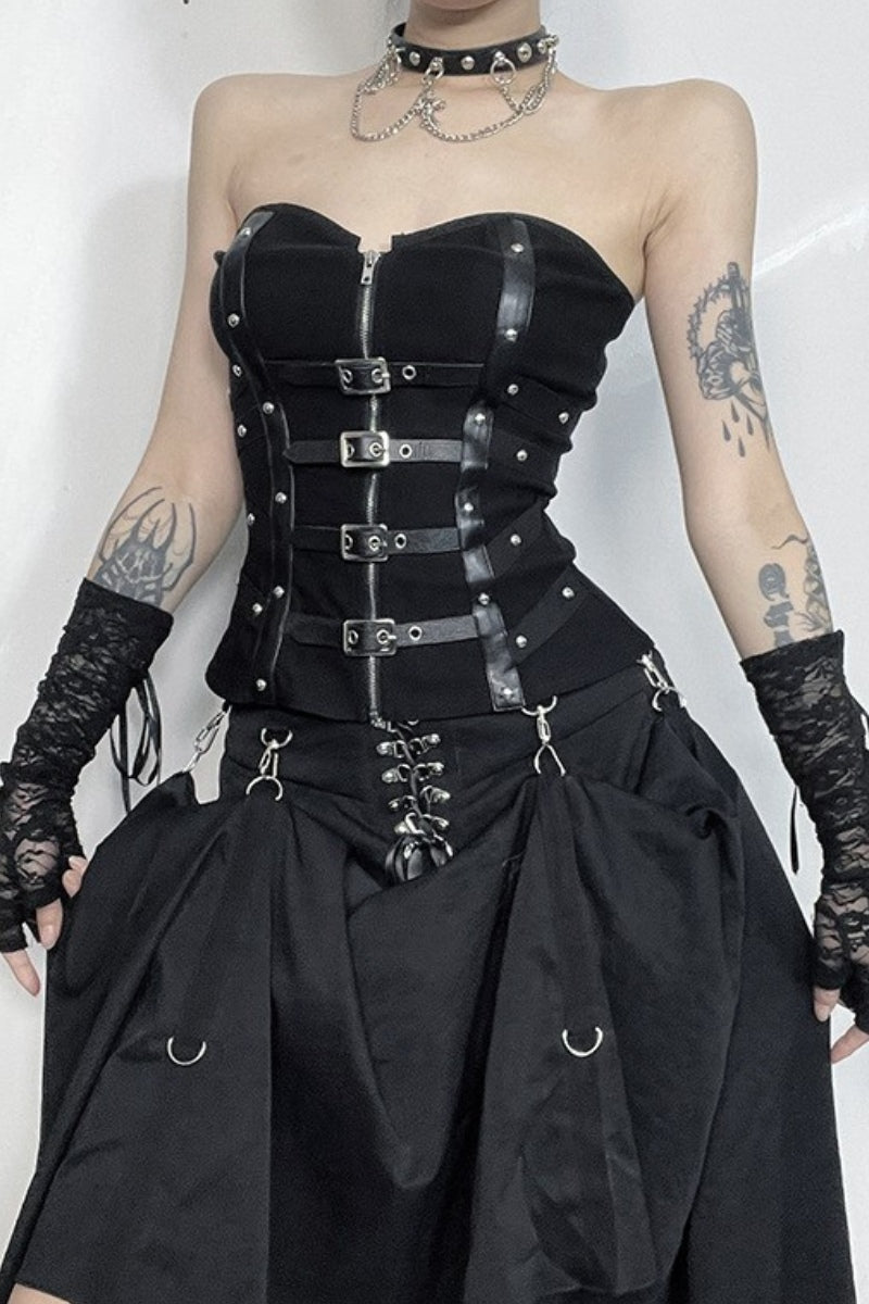 Gothic Buckle Corset Top
