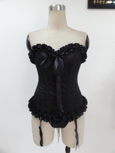 RUCHED SATIN TAPE WITH RIBBON CORSET