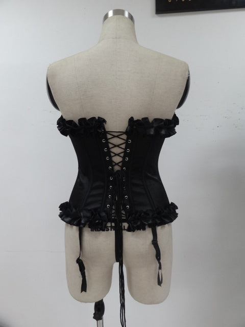 RUCHED SATIN TAPE WITH RIBBON CORSET