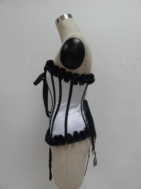 RUCHED SATIN TAPE WITH RIBBON CORSET