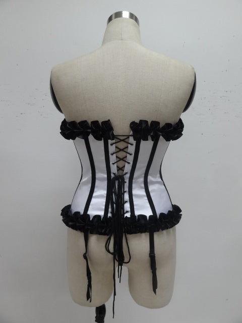 RUCHED SATIN TAPE WITH RIBBON CORSET