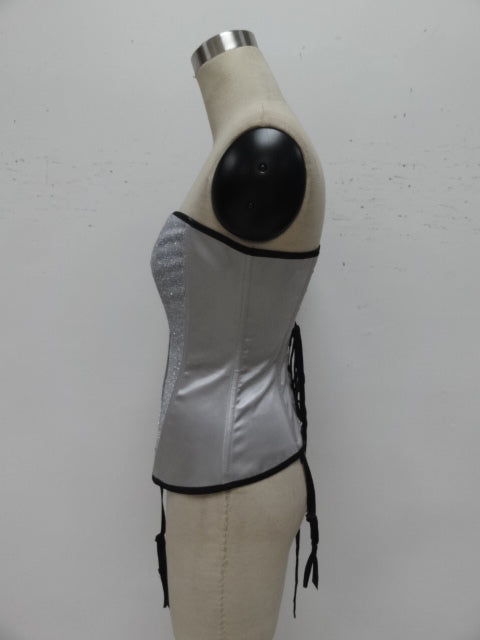 SHINNY LUREX FRONT PANEL CORSET W/ THONG