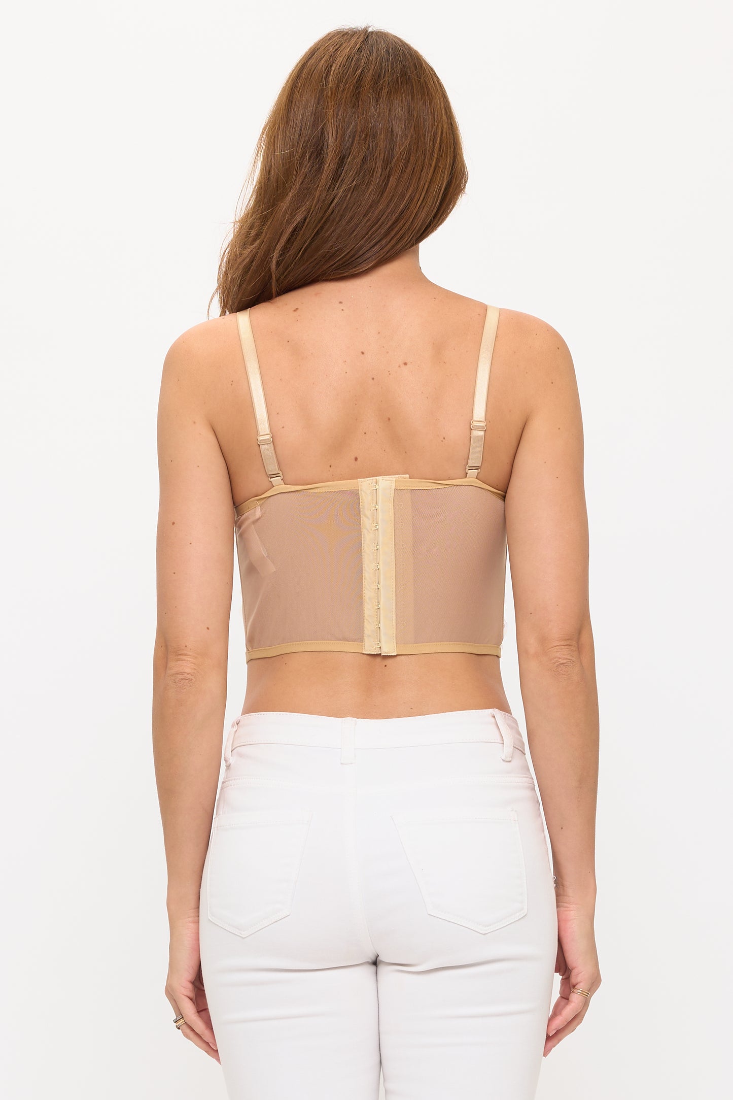 Illusion Mesh Beaded Bustier