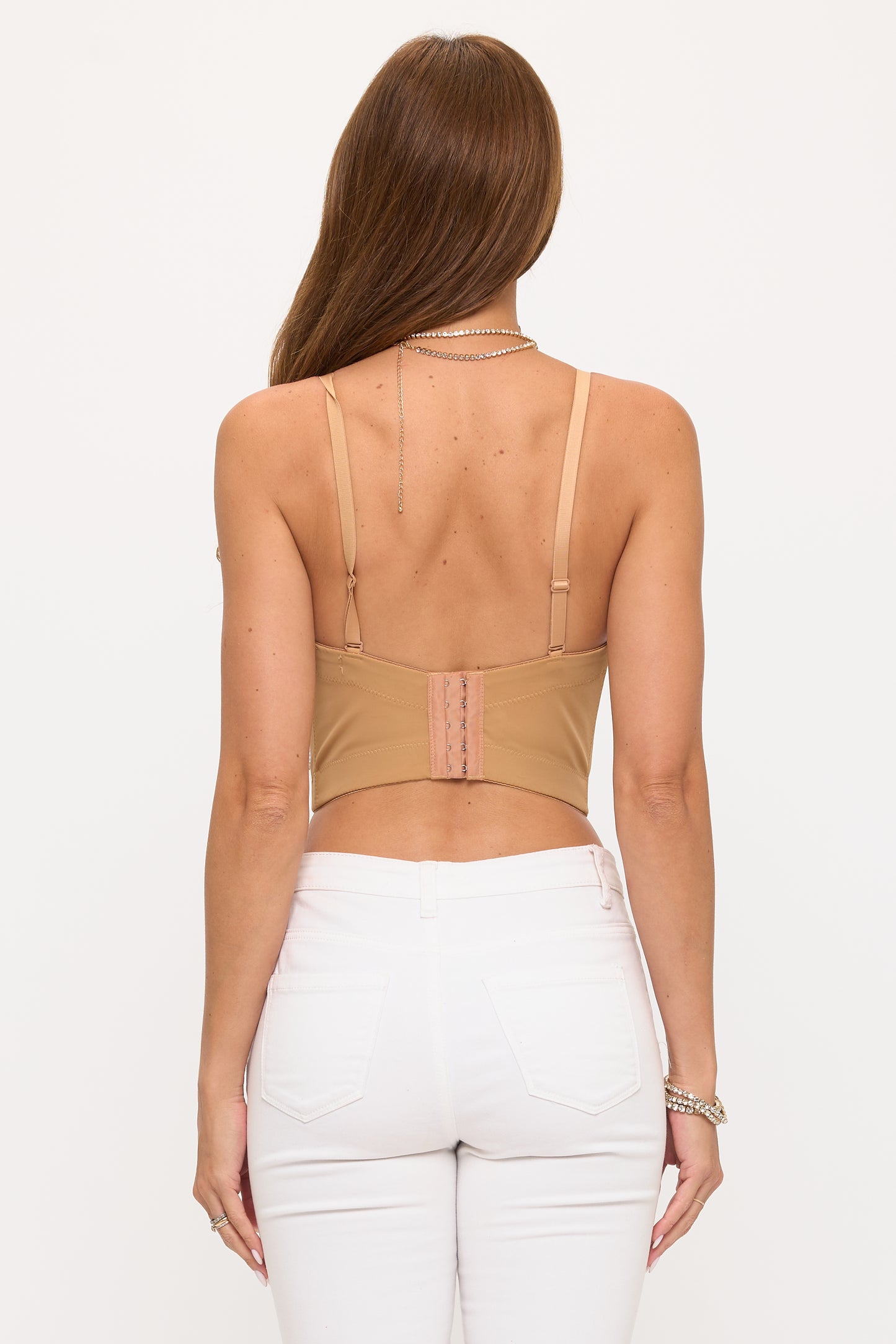 Sequin Floral Corset Crop Top