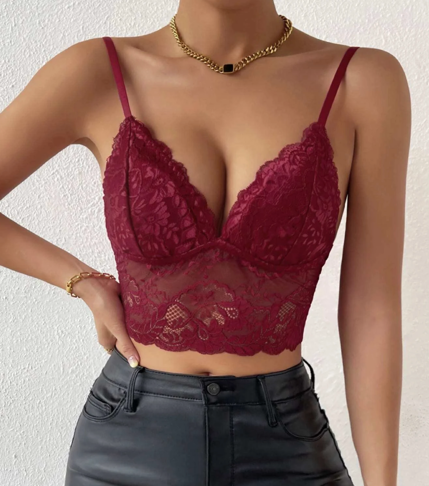 FLORAL LACE LONGLINE BRALETTE