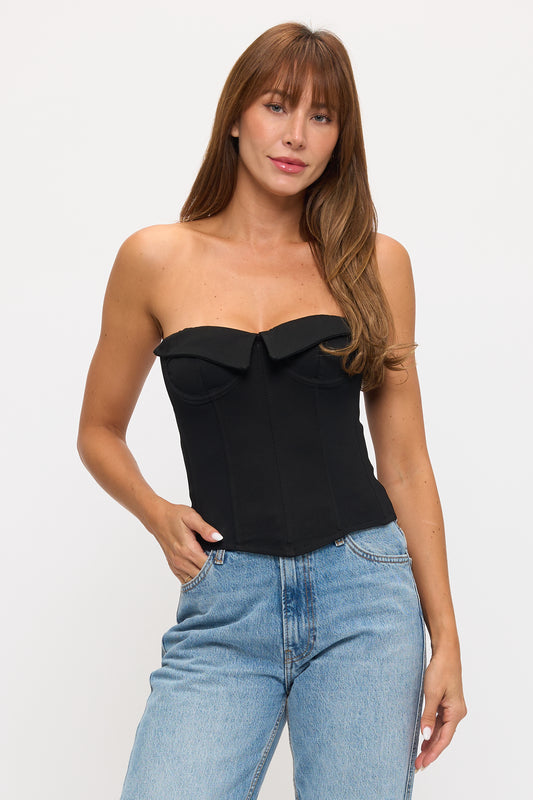 Structured Bustier with Unique Collar Detail
