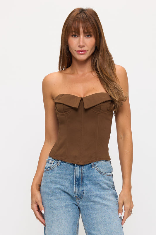 Structured Bustier with Unique Collar Detail