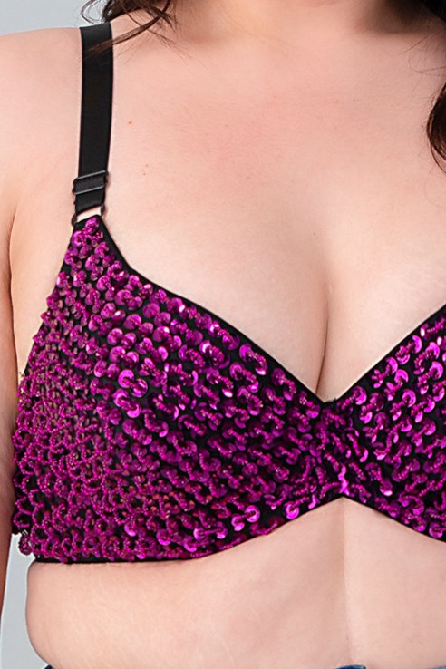 SEQUIN EMBELLISHED PLUS BRA (1XL-1XL-2XL ONLY)
