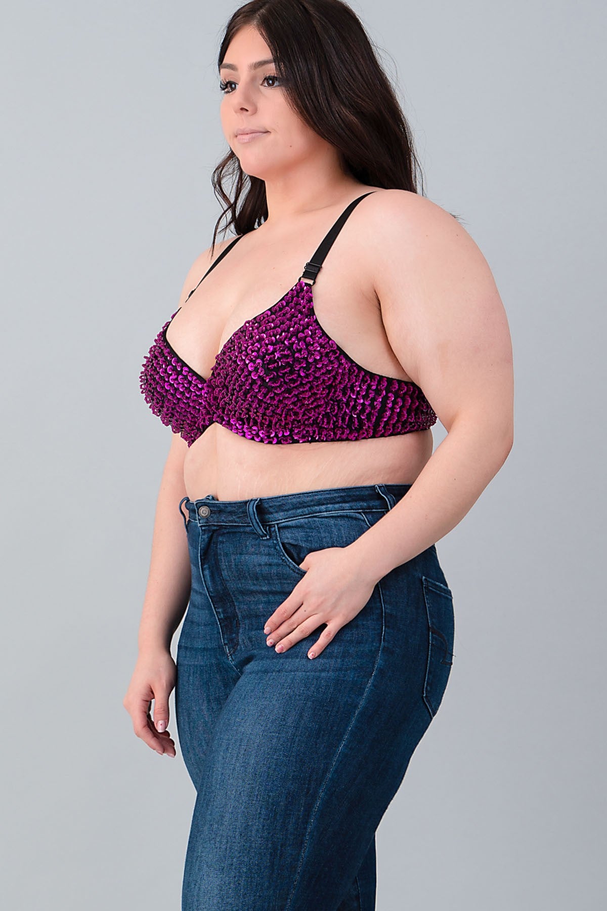 SEQUIN EMBELLISHED PLUS BRA (2XL ONLY)_D6485