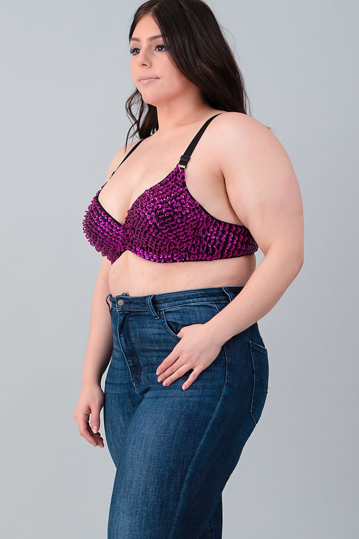 SEQUIN EMBELLISHED PLUS BRA (1XL-1XL-2XL ONLY)