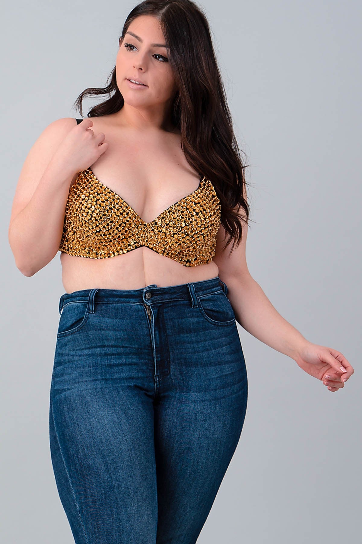 SEQUIN EMBELLISHED PLUS BRA (2XL ONLY)