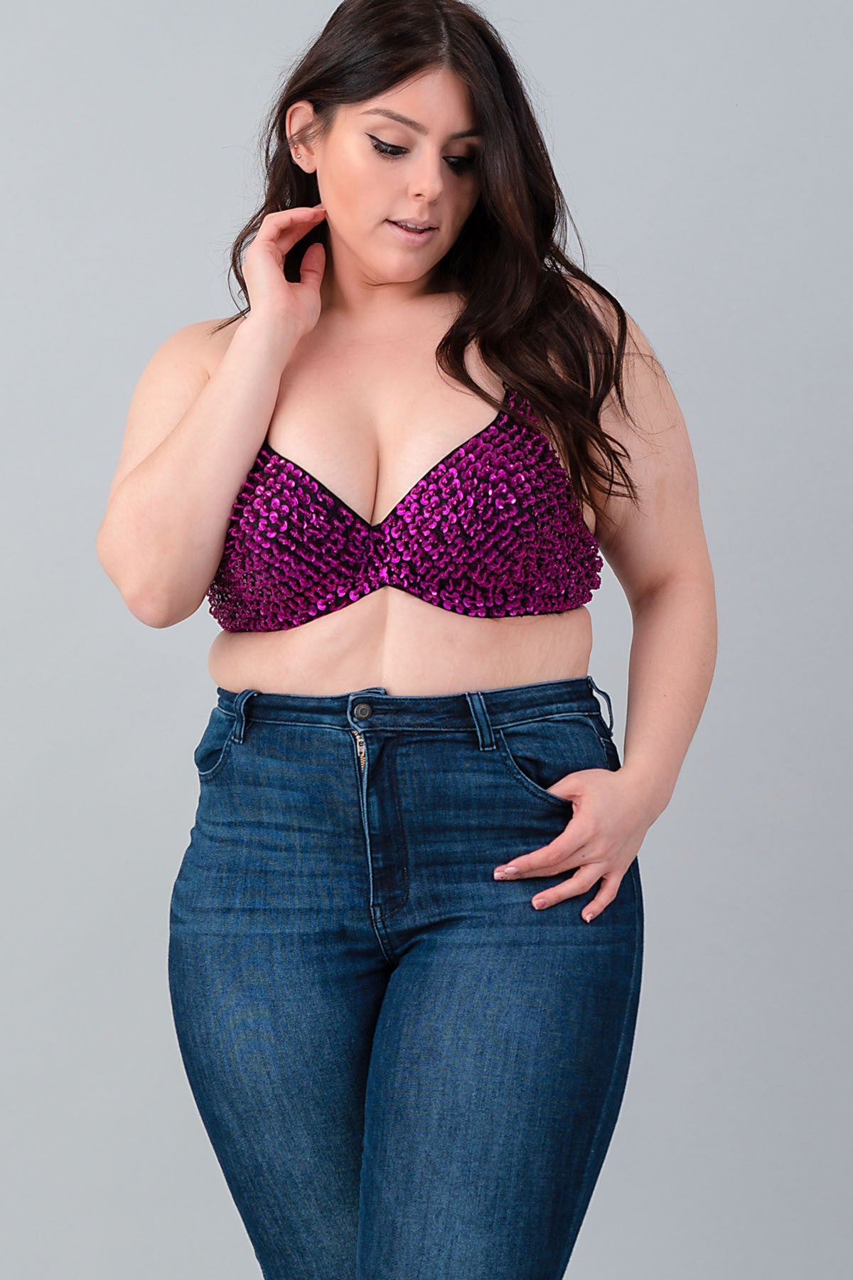 SEQUIN EMBELLISHED PLUS BRA (1XL-1XL-2XL ONLY)