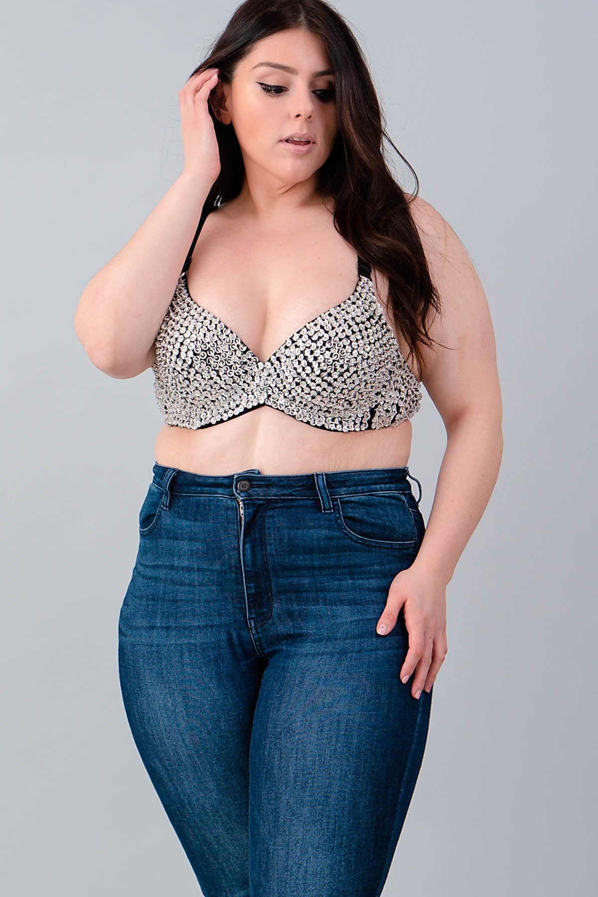 SEQUIN EMBELLISHED PLUS BRA (1XL-1XL-2XL ONLY)