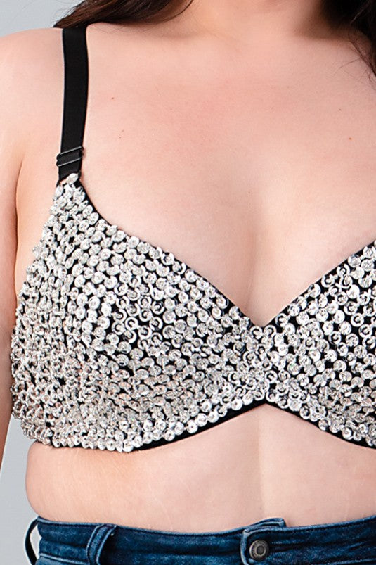 SEQUIN EMBELLISHED PLUS BRA (1XL-1XL-2XL ONLY)