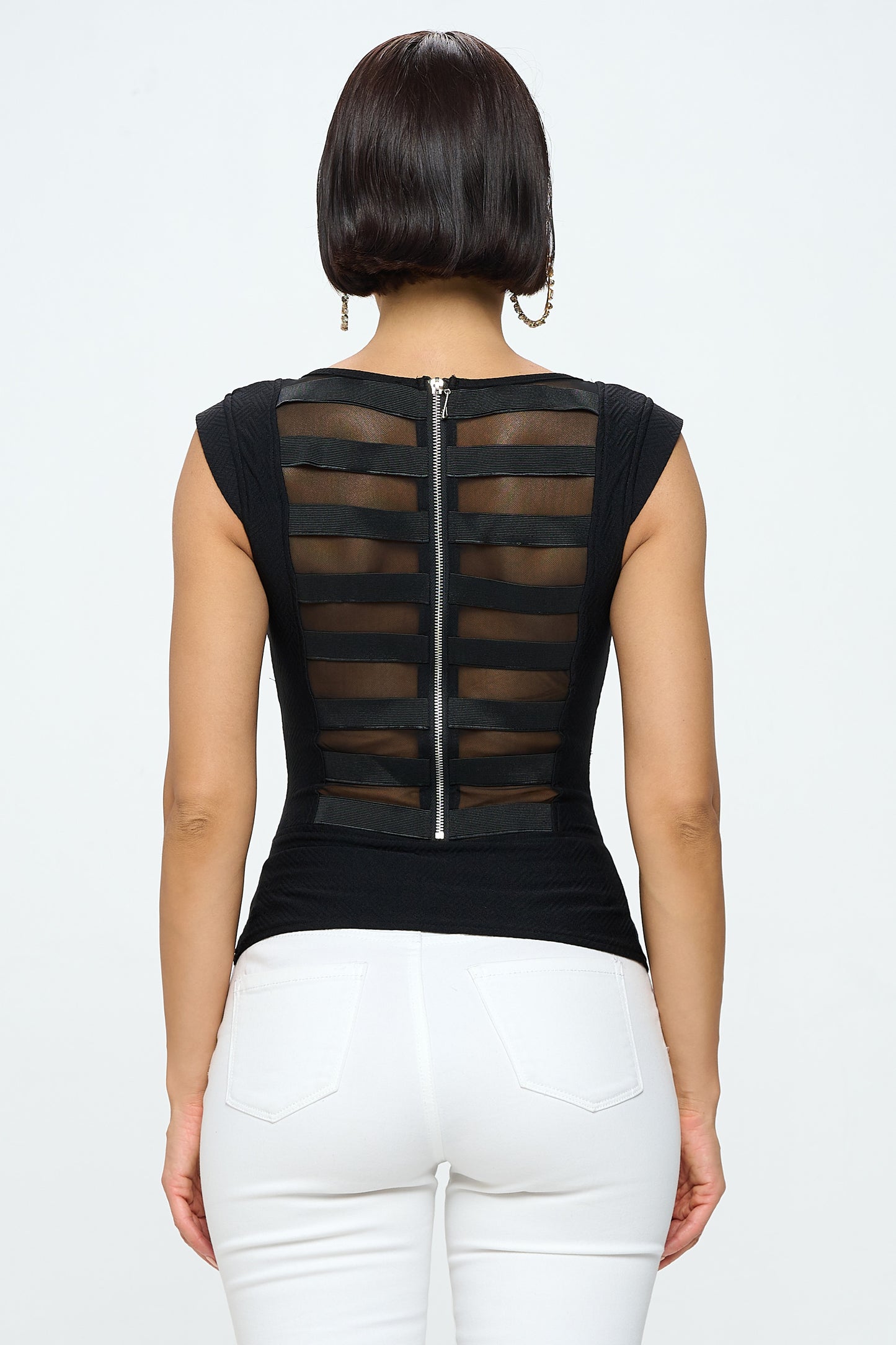 BACK ZIPPER SEXY TOP