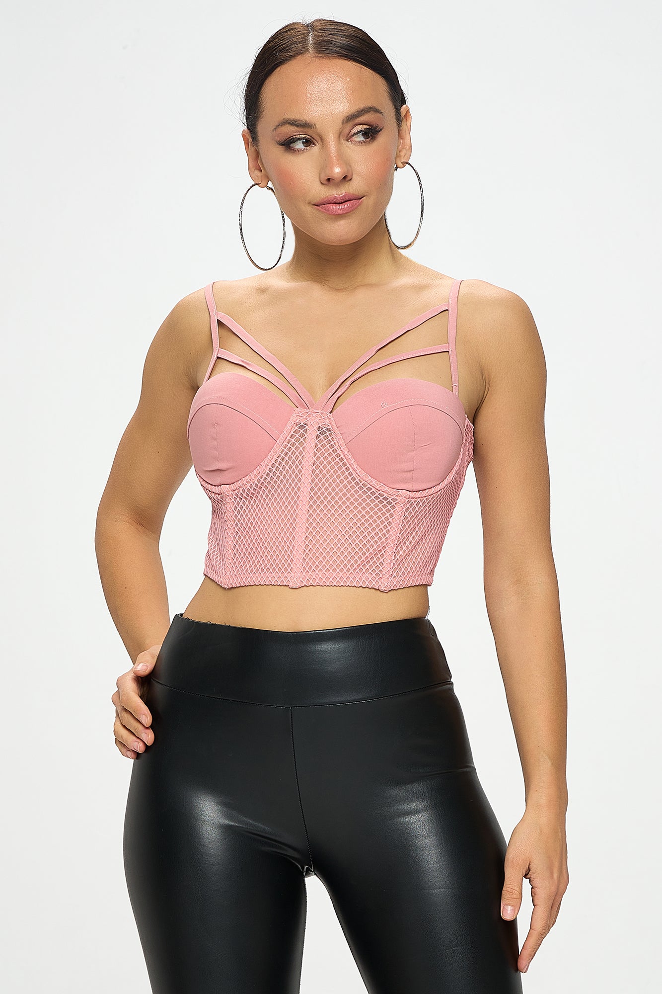 HARNESS DETAIL CORSET BODICE CROP TOP