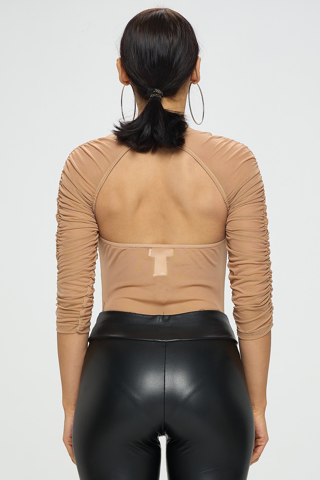 OPEN BACK RUCHED BODYSUIT