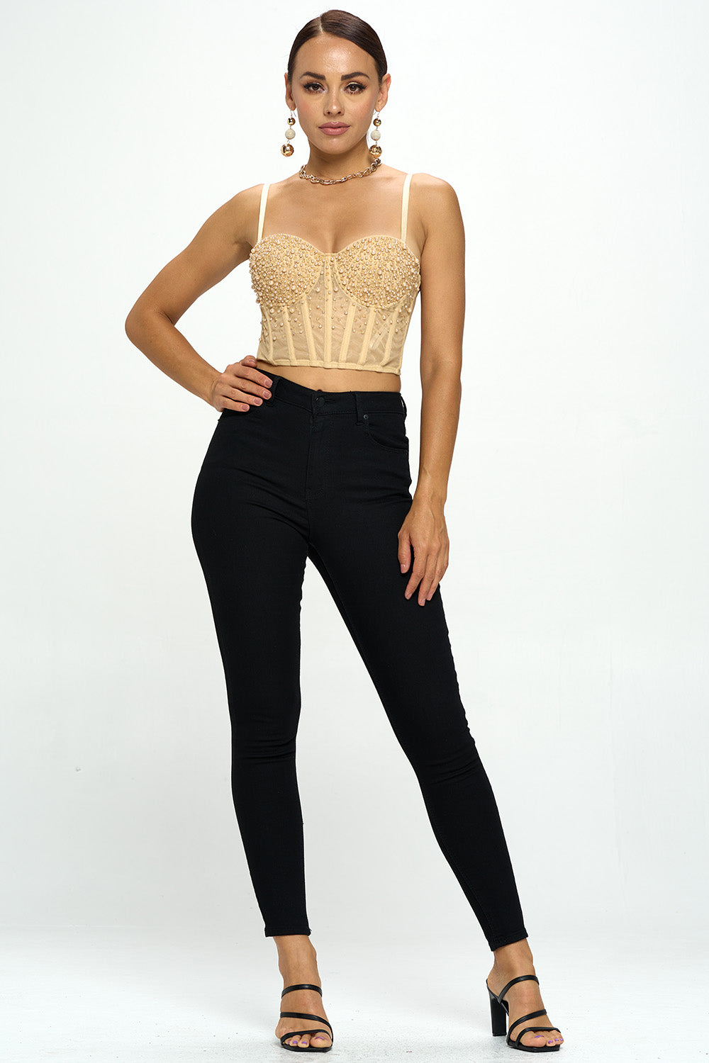 FLORAL EMBROIDERED BUSTIER CROP TOP – OhYes Fashion