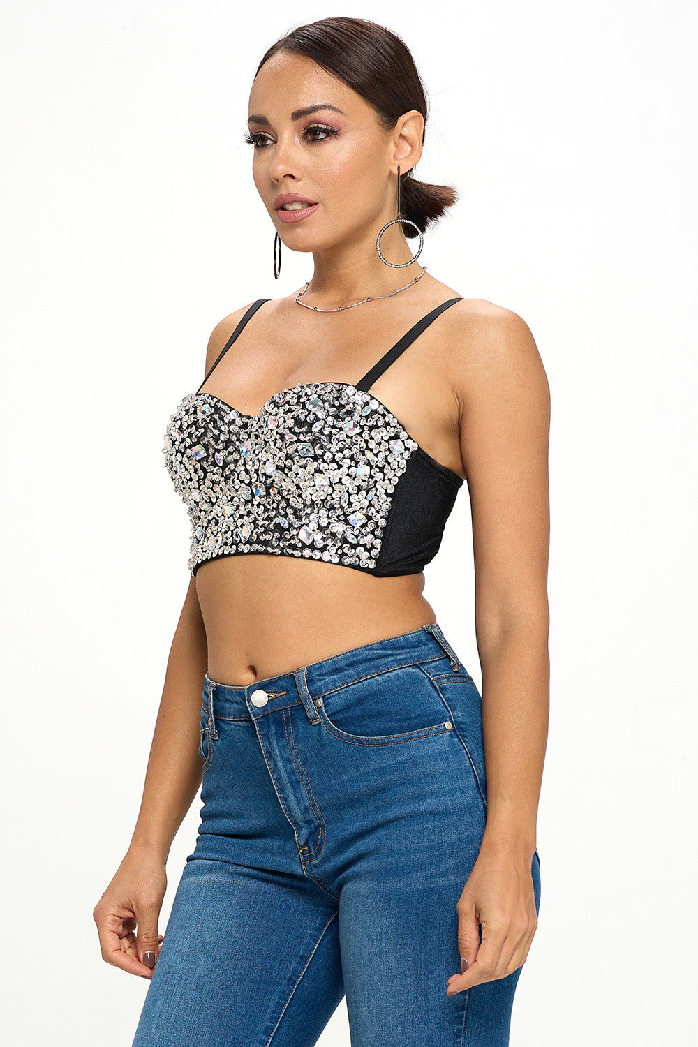 Access Fashion | Rhinestone-embellished bustier top