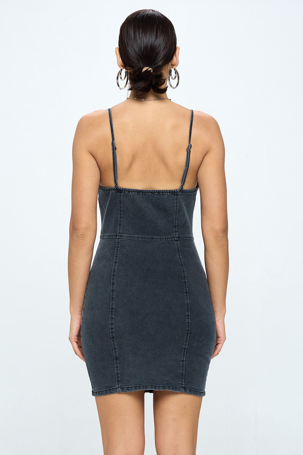 ZIPPER FRONT CLOSURE DENIM BODYCON DRESS OhYes Fashion ZIPPER FRONT CLOSURE DENIM BODYCON DRESS OhYes Fashion