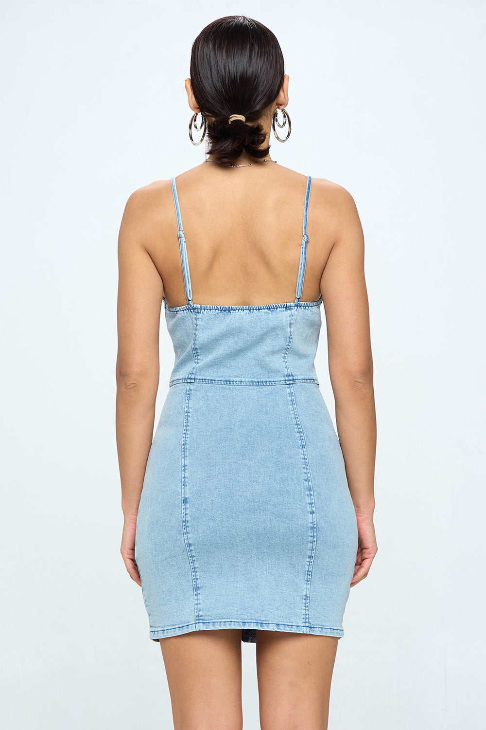 ZIPPER FRONT CLOSURE DENIM BODYCON DRESS OhYes Fashion ZIPPER FRONT CLOSURE DENIM BODYCON DRESS OhYes Fashion