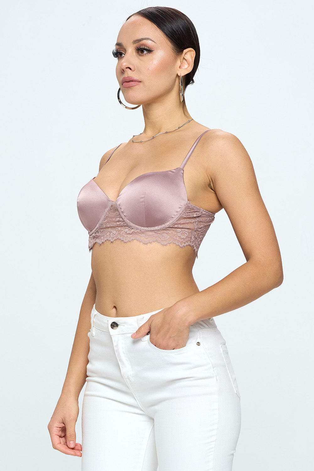 Mae Womens Modal with Lace Trim Bralette