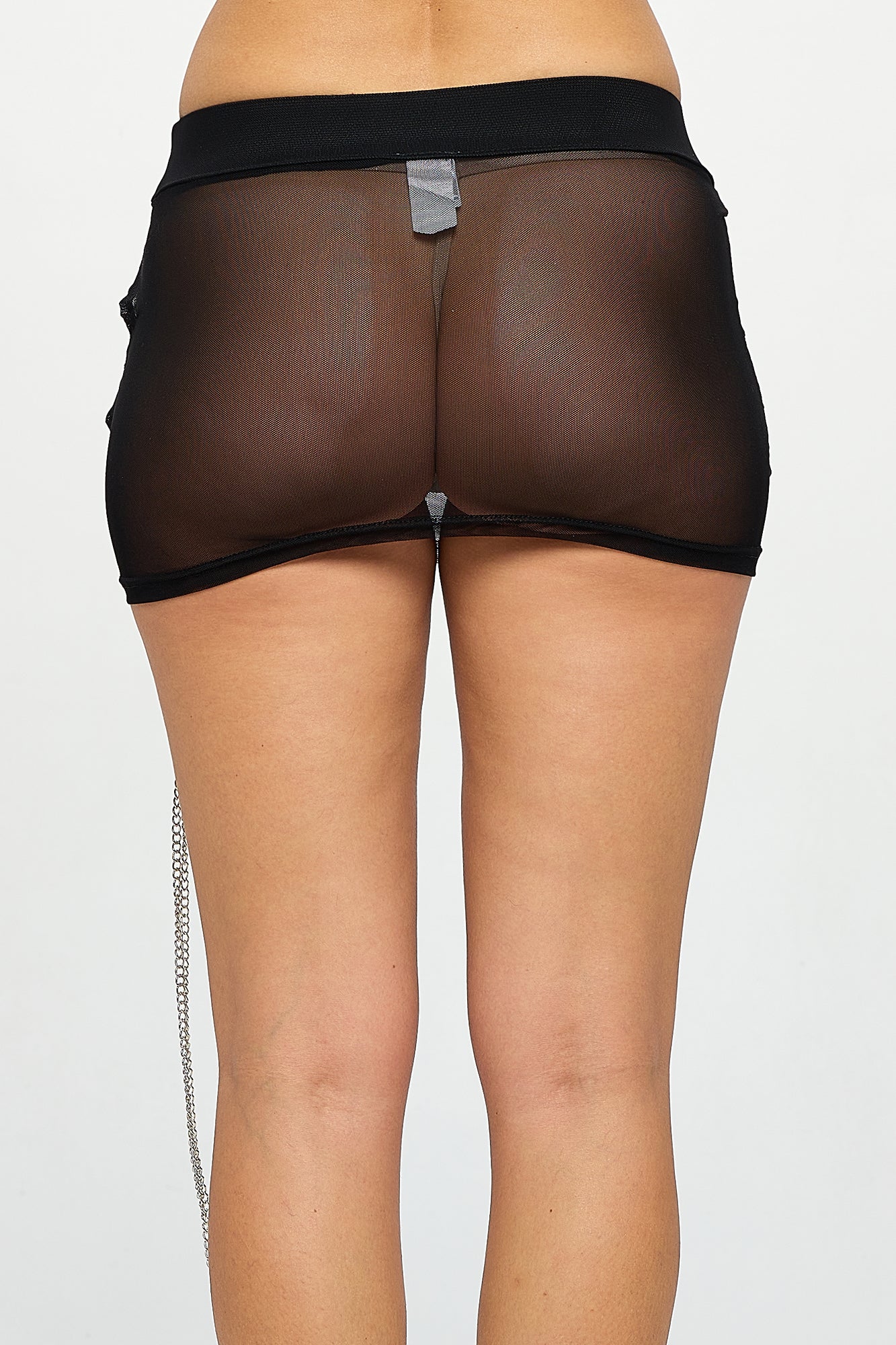 MESH SIDE CHAIN LACE UP DETAIL RAVE MINI SKIRT