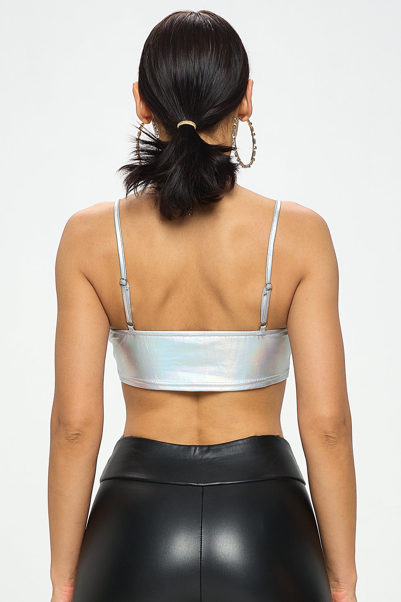 METALLIC REFLECTIVE RAVE BRALETTE TOP