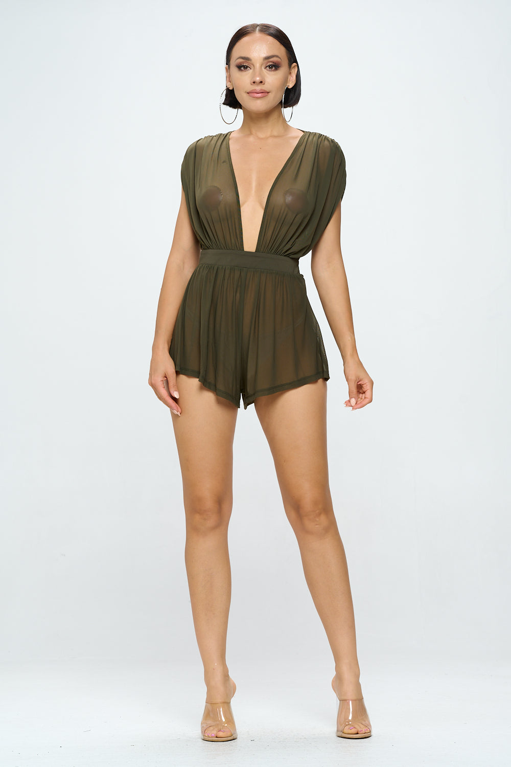 KIMONO MESH SEE THROUGH ROMPER