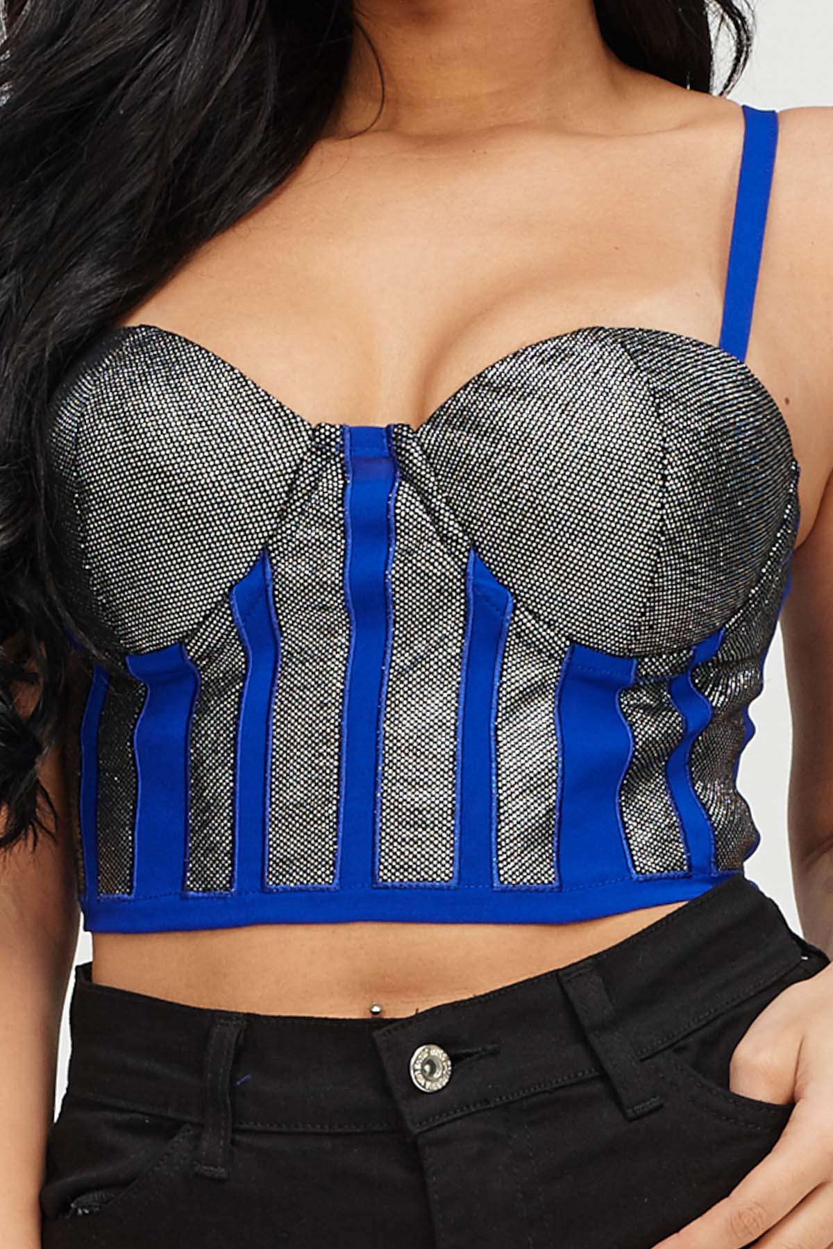 SEQUIN BONING BUSTIER CROP TOP – OhYes Fashion